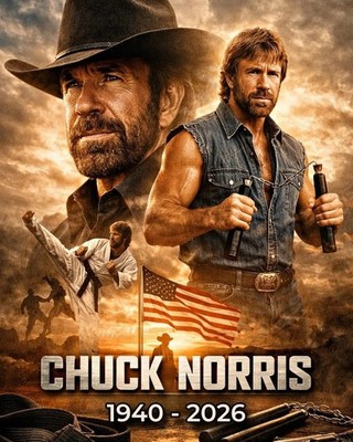 Chuck Norris 1940 2026 Memorial Poster Action Legend Wall Art