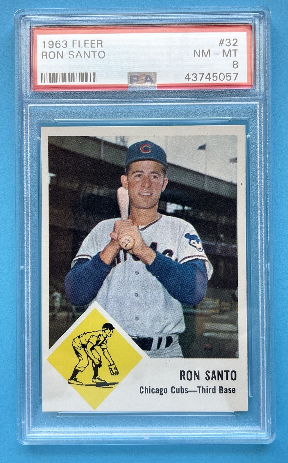 1963 Fleer - Ron Santo #32 PSA 8