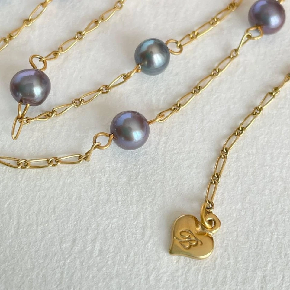 Collier gare baroque baroque gris Brighton 82 cm - Photo 3/4