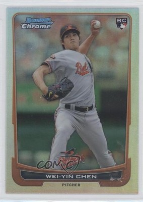 2012 Bowman Chrome Refractor Wei-Yin Chen #185 Rookie RC 1b8
