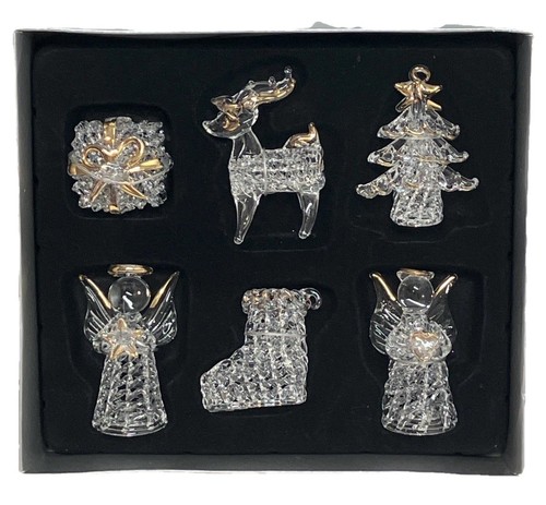 Vintage Hand Blown Spun Crystal Glass Set Of 6 Christmas Ornaments VN - 第 1/9 張圖片