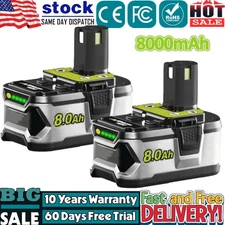 2PACK 8.0Ah For RYOBI P108 18V One Plus High Capacity Lithium-Ion Battery