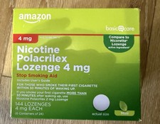 Nicotine Polacrilex Lozenge, 4mg, 144 count.  EXP 04/2027