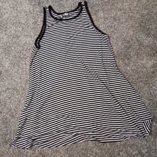 Old Navy Striped Sleeveless Dress Women's Size XXL Plus Black White Summer Beach