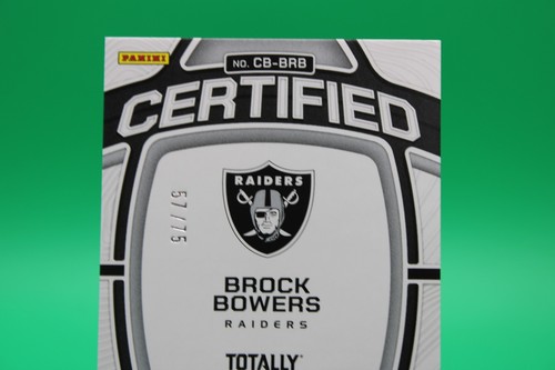 Brock Bowers 3 Color Patch 2024 Panini Totally Certified Baller Blue /75 #CB-BRB - Picture 6 of 8