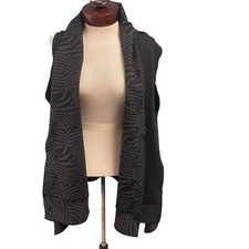 New Orleans Wovens One Size Sleeveless Stretch Kimono Open Vest Reversible