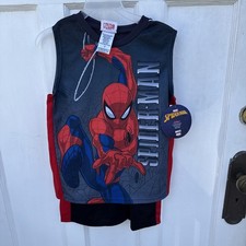 NWT 2 Piece Sleeveless Top  Shorts Set Marvel Spider-man Boys 7