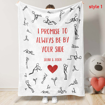 Personalized Funny Couple Quote Flannel Blanket Custom Name Gift