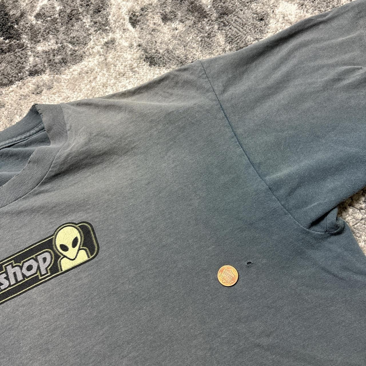 Vintage Alien Workshop Shirt Mens Large 90s Skate Single Stitch Gray Faded Dill