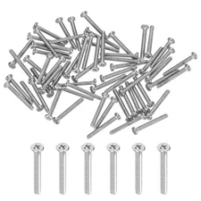 60-Pack Flat Head Machine Screws, M1.2x10mm 304 Stainless Steel Phillips Screws