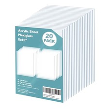 Plexiglass Sheets Acrylic Sheets 20 Pack of 8x10    0.04 Thick Clear Plastic C...