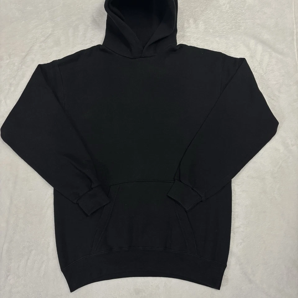 Vintage Blank Hoodie Sweatshirt Santee Sweats Large 90s Russell Faded USA Made - Image 3 of 4