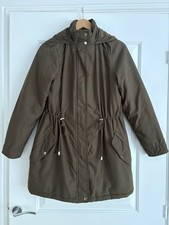 New Look Maternity Khaki Padded Parka Coat Jacket Size 8 Hooded