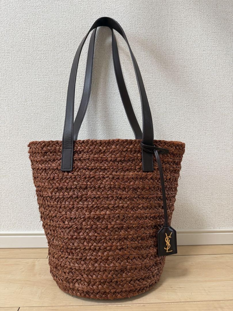 Borsa cestino borse Yves Saint Laurent in rafia originale dal Giappone RA