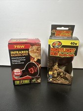Red Heat Bulbs for Reptiles, 75 Watt, 40 Watt