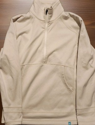 Simms Women's Fleece Half Zip Sweatshirt Size M Light Beige Tan Fishing Outdoor 