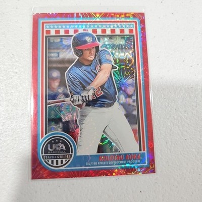 2025 Panini Stars & Stripes USA Baseball #187 Kolotau Koka Red Fireworks 116/225