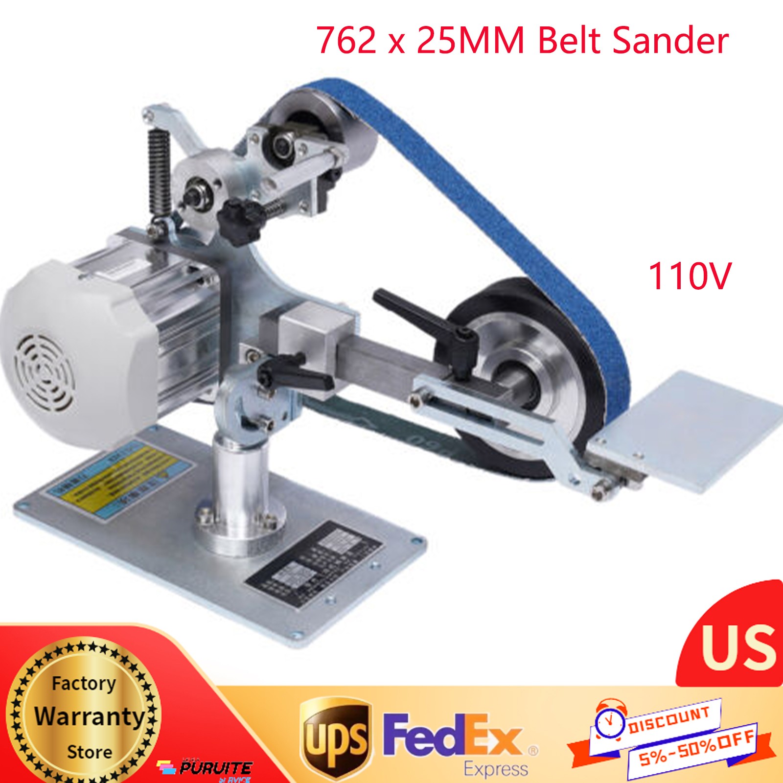 Belt Sander Bench Grinder Knife Sharpener with Large Table Polishing Sander
