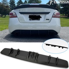 For Nissan Altima Lower Rear Lip Bumper Diffuser Shark Fin 7 Wing Spoiler Gloss