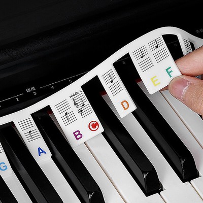 88 Keys Reusable Silicone Piano Keyboard Note Labels Perfect For Kids & Beginner