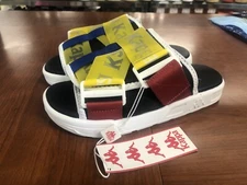 Unisex Kappa Authentic Mitel 1 Slides  Black-Yellow-Red 3118C8W Men's Size 5