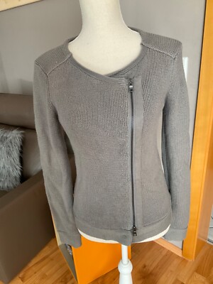 ESPRIT Damen Strickjacke Jacke Taube grau S Reißverschluss Top