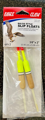 Eagle Claw - Balsa Style Slip Floats Pencil - 3/8'' x 2'' - 5'' Stem