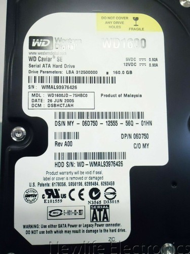 Western Digital Caviar 160GB 7,200 RPM 3.5 in. SATA HDD WD1600JD-75HBC0 - Picture 3 of 5