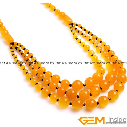 8-12mm Gemstone Round Beaded Fashion Long Necklace For Women 19 Inch Handmade AU - Foto 31 di 82