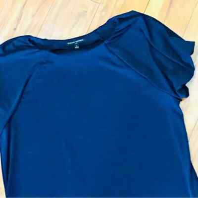 Banana Republic blouse dress shirt preppy navy blue office