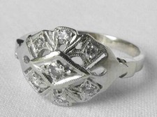0.10Ct White Round Stones Vintage Engagement Ring In Solid 925 Sterling Silver