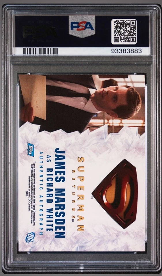 Topps Superman Returns James Marsden 2006 Autograph by James Marsden PSA 9 Mint - Image 2 of 2