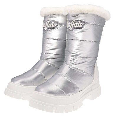 Buffalo ASPHA SNOW Damen Winterschuhe Kunstfellfutter Silber