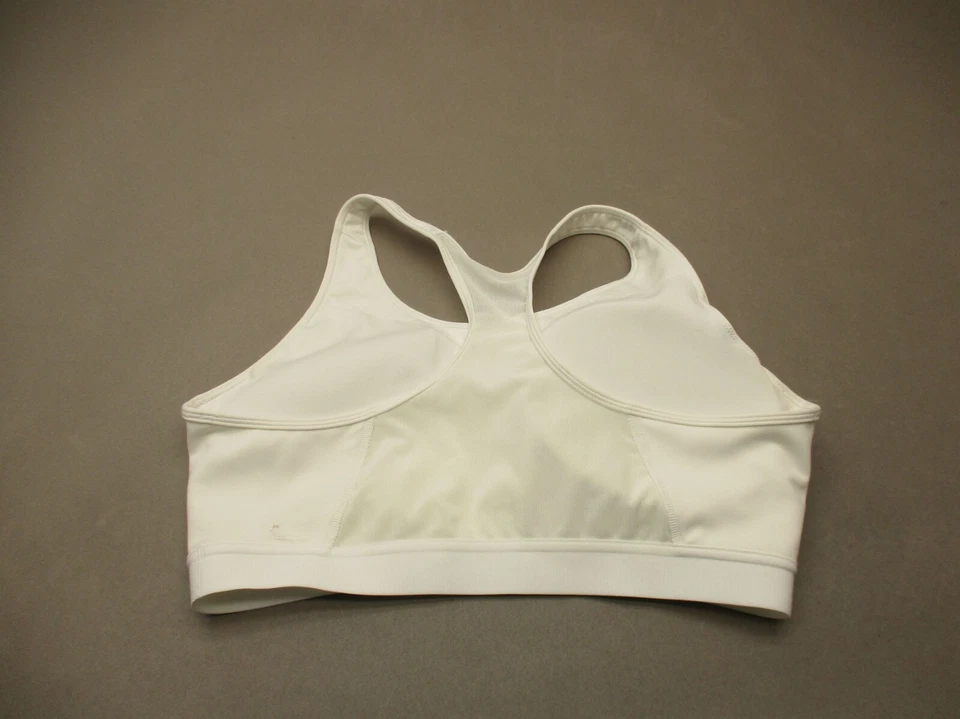 ADIDAS размер 2XL женщин белый с подкладкой беспроводной тянуть на гонщик назад спортивный бюстгальтер 5E - Изображение 3 из 4