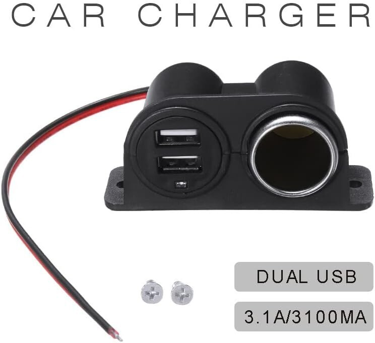 Convenient Car Power Charger - Under Dash Mount - Dual USB - Quick Charge