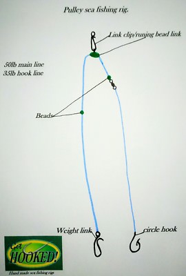  circle hook 4 X Meeresangeln Pulley Rig's No1/0