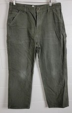 Carhartt Mens B11 Mos Moss Green Dungaree Cotton Canvas Work Pants 36x30