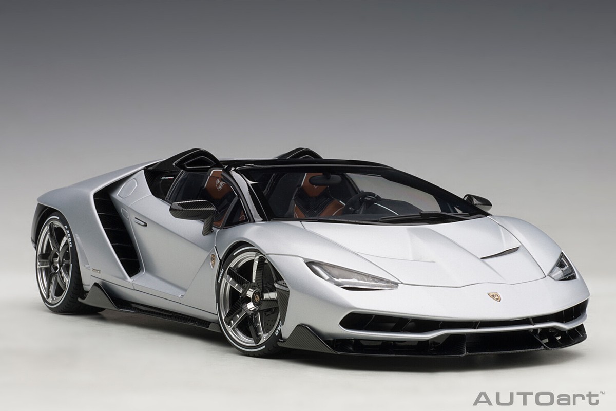 LAMBORGHINI CENTENARIO ROADSTER LP770-4 MATTE METALLIC SILVER 1:18