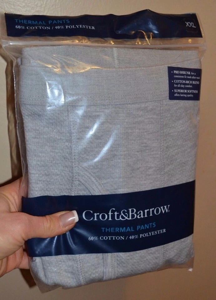 Croft & Barrow Ropa Interior Larga Pantalones Térmicos Capa Base Hombres Elige Talla y Color Foto 2 de 4
