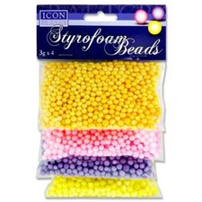 Lot de 4 perles en polystyrène couleur assortie de 3 g par Icon Craft