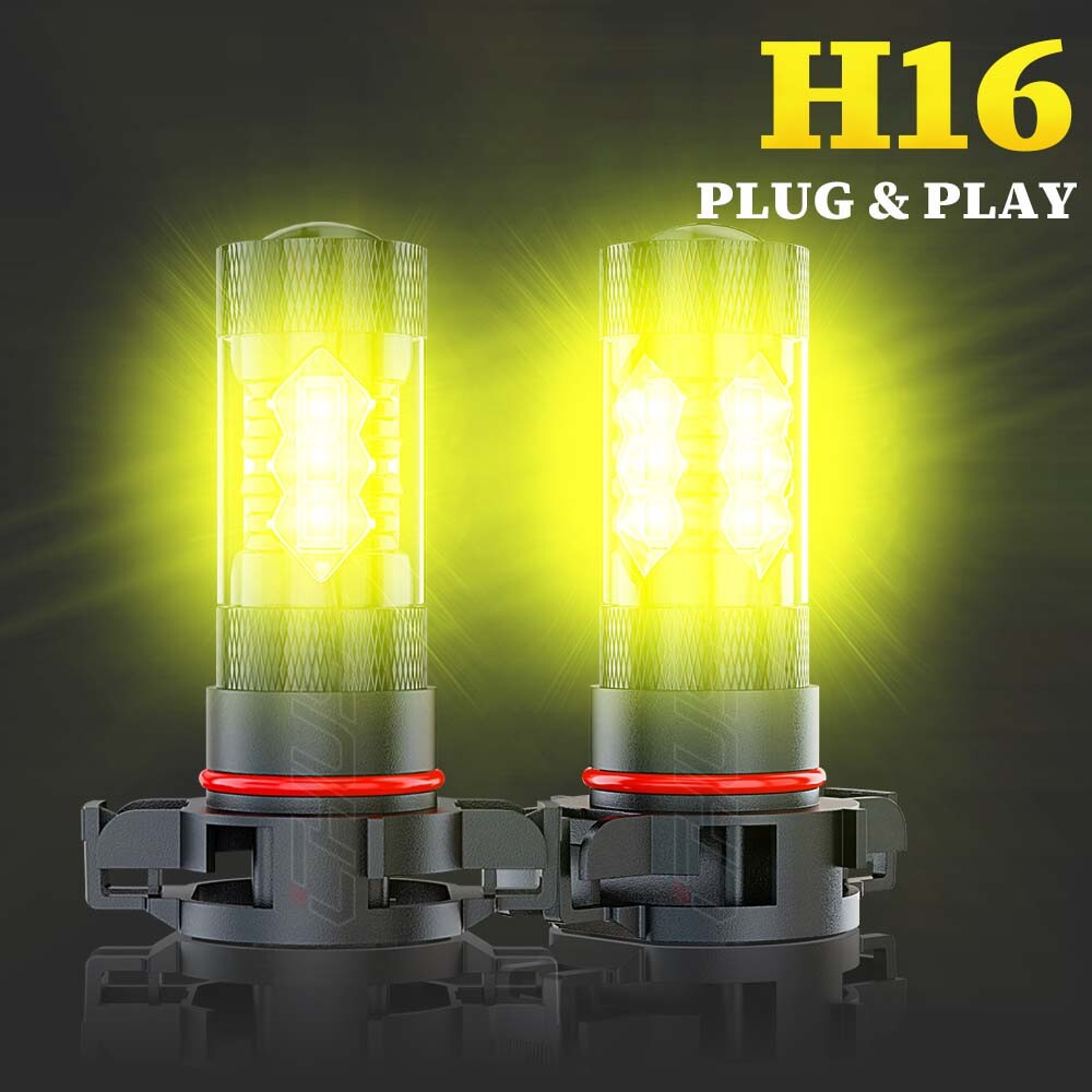 Bombilla LED 5202 H16 PS24W - 100W Equivalente, 6000K Luz Blanca, Para Luces De Niebla Y DRL