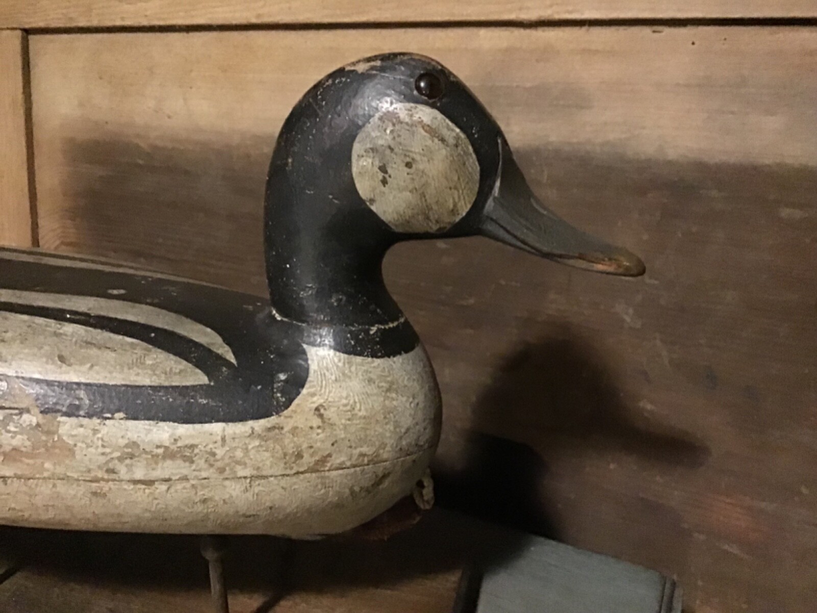 Antique vintage, old wooden working Rare Elliston Goldeneye duck decoy
