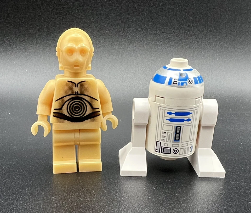 Lego Star Wars C 3PO Light Pearl Gold and R2 D2 Minifigures
