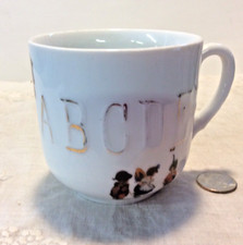 Antique Germany Porcelain School Kids Transferware ABC Child  s Cup SS
