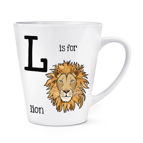 Brief I Ist FüR LöWe 341Ml Latte Becher Tasse - Lustig Tiere Alphabet-image