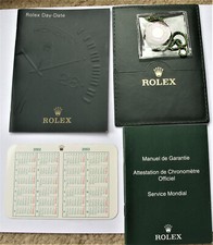 ROLEX DAY DATE GENUINE BOOKLET SET (  5 ITEMS ) EX ORIGINAL BOX DATE  APRIL 2002