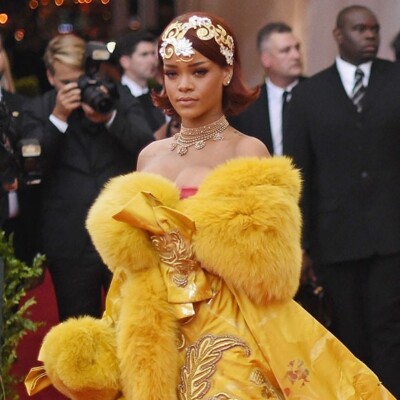 Barbie Rihanna Inspired Doll Wearing Golden-Yellow Gown 2022 Guo