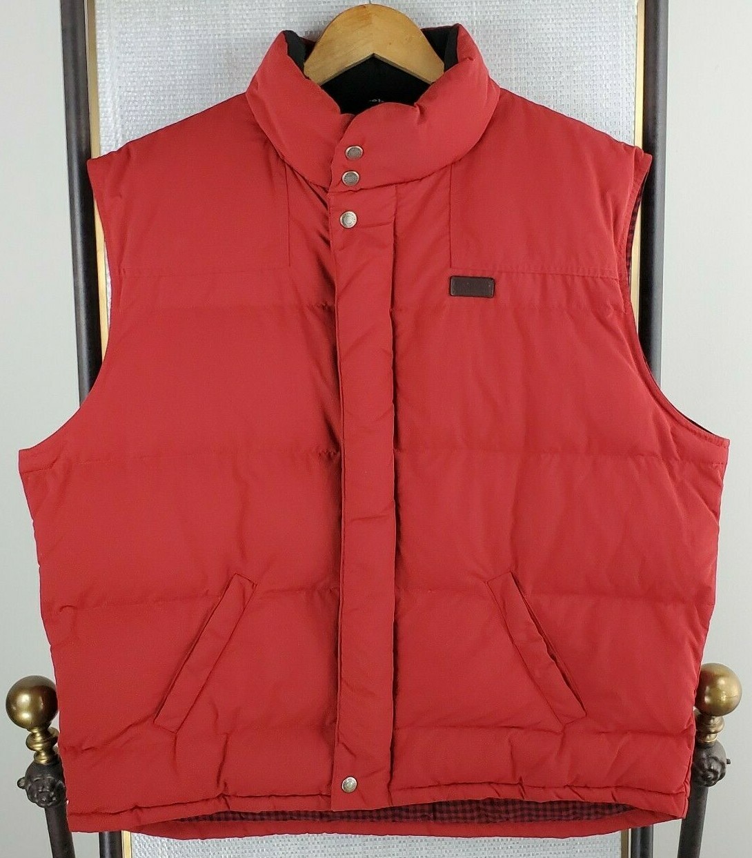 PONY POLO RALPH LAUREN taglia XL piumino rosso uomo trapuntato gilet imbottito nylon
