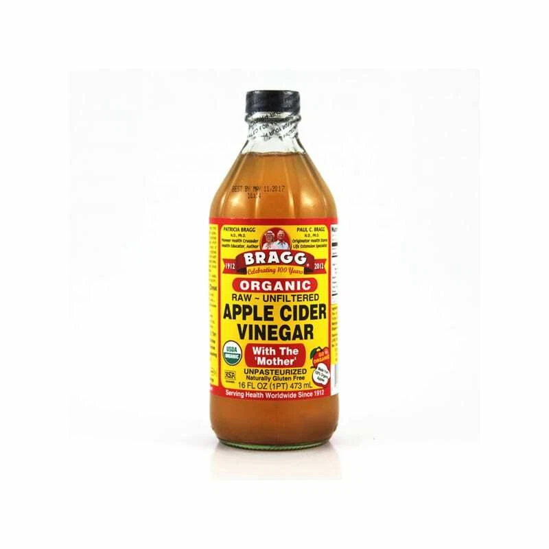 Vinagre de sidra de manzana crudo orgánico Bragg con la madre 16 oz naturalmente sin gluten Foto 2 de 4