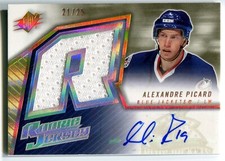 2005-06 UD SPx Spectrum ALEXANDRE PICARD Auto Jersey RC Rare Blue Jackets SP /25